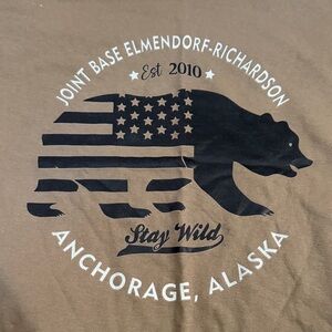 Port and Company Brown Graphic Tee